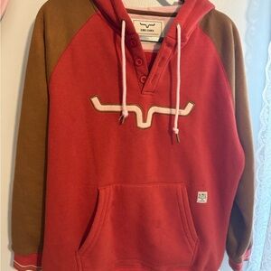 Kimes Ranch Sweatshirt • Red & Brown • Western Logo • Size Large